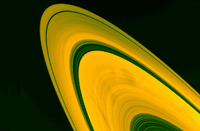 gli anelli di Saturno in un’immagine a colori accentuati (C.J. Hamilton e Nasa)