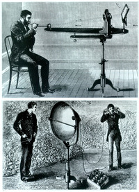 Il fototelefono (photophone) realizzato da Alexander Graham Bell