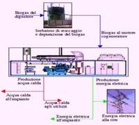Schema produzione biogas con digestione anaerobica