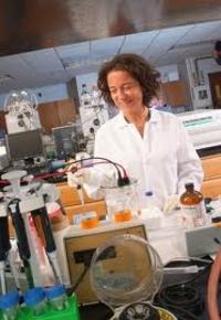 Alessandra Luchini al lavoro nel suo laboratorio